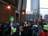 Crowds waiting in line